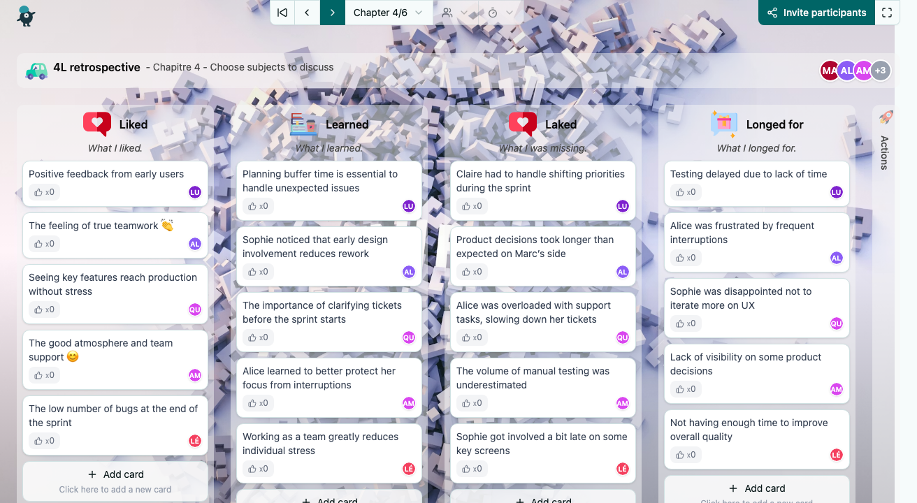 4L retrospective - choose-subjects