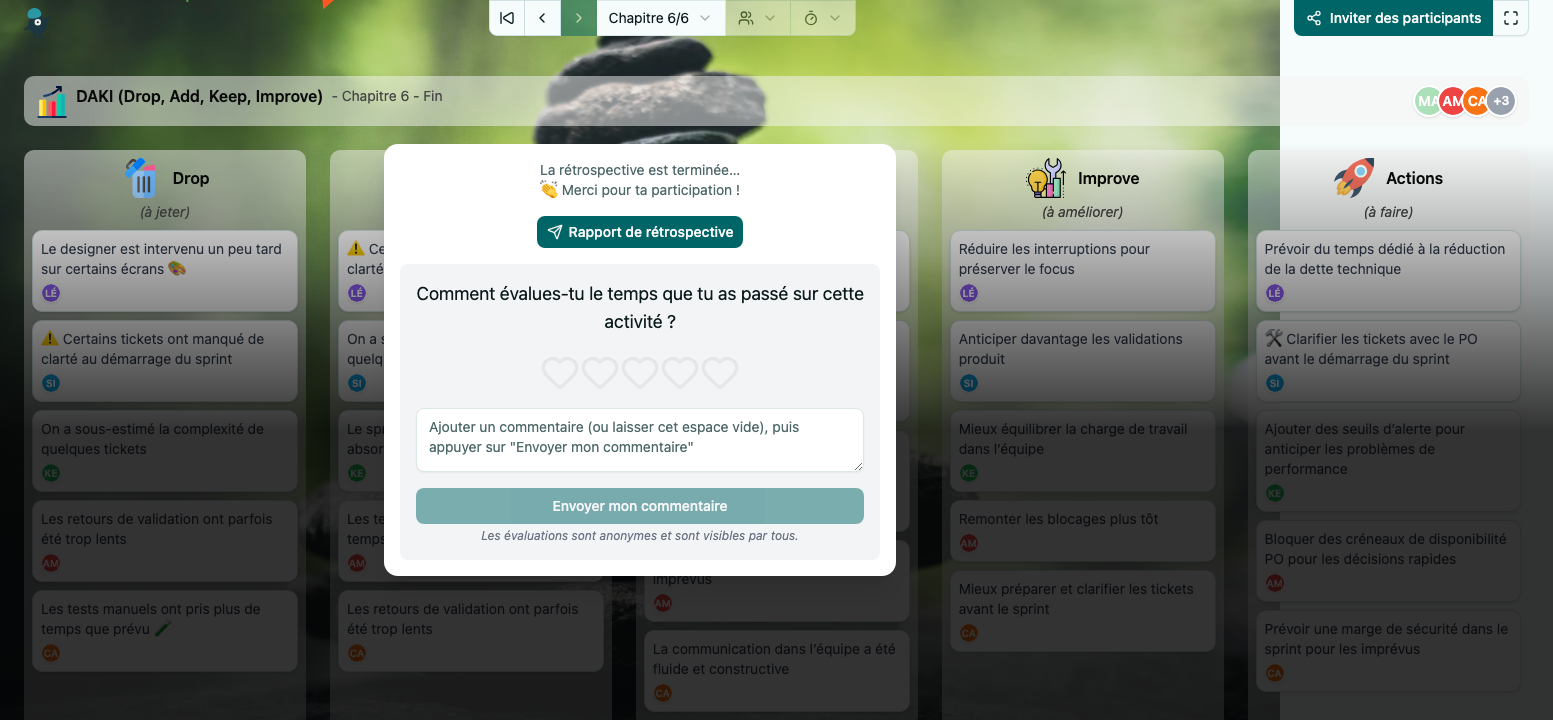 DAKI (Drop, Add, Keep, Improve) - end