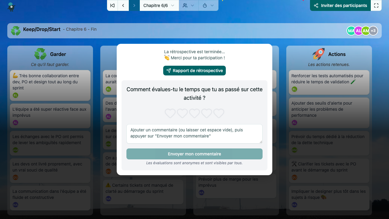 Keep/Drop/Start - end